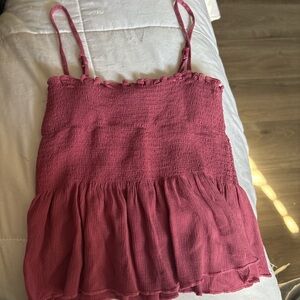magenta flowy crop top